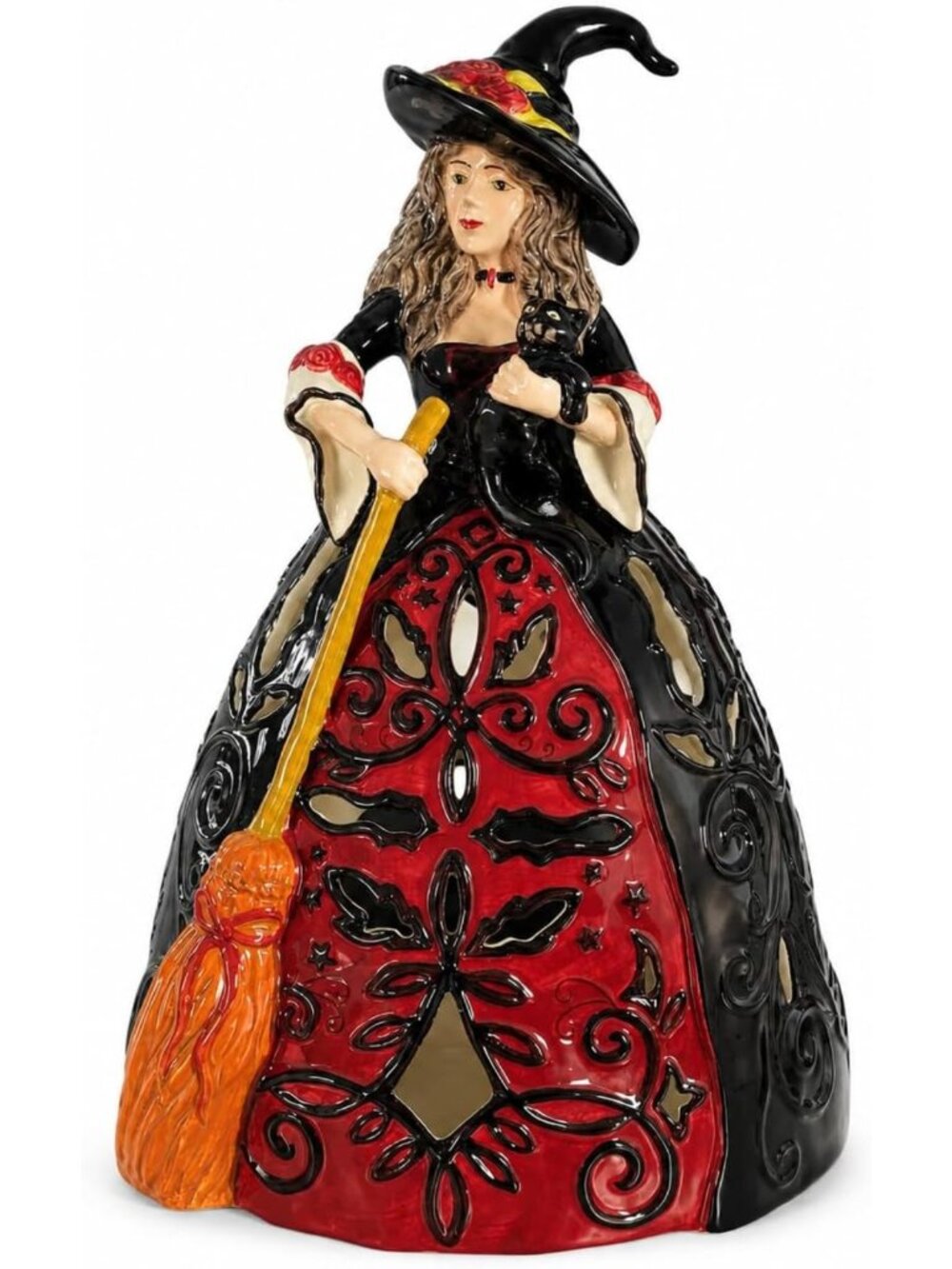 Elegant Witch Tealight Holder - 10" L x 9" W x 16.5" H - Unique Home Decor
